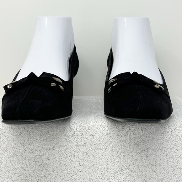 Stuart Weitzman Suede perforated kitten heel shoes size 9 women's - Picture 5 of 16